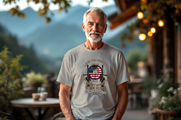 t-shirt Mockup 46 gris T-shirt I love the country