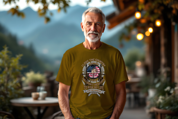 t-shirt Mockup 46 marron T-shirt I love the country