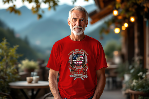 t-shirt Mockup 46 rouge T-shirt I love the country