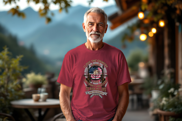 t-shirt Mockup 46 violet T-shirt I love the country